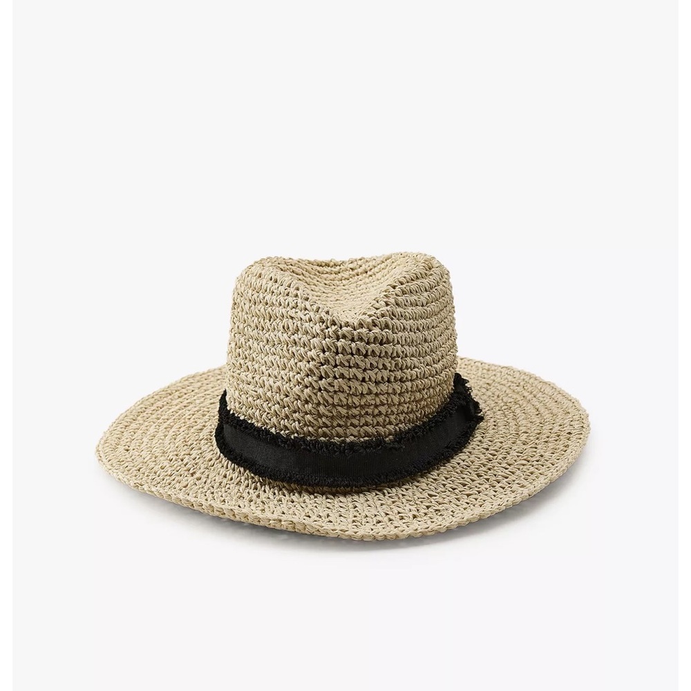 Zara beach hat Stylish Tan Straw Hat with Black Band! NWT